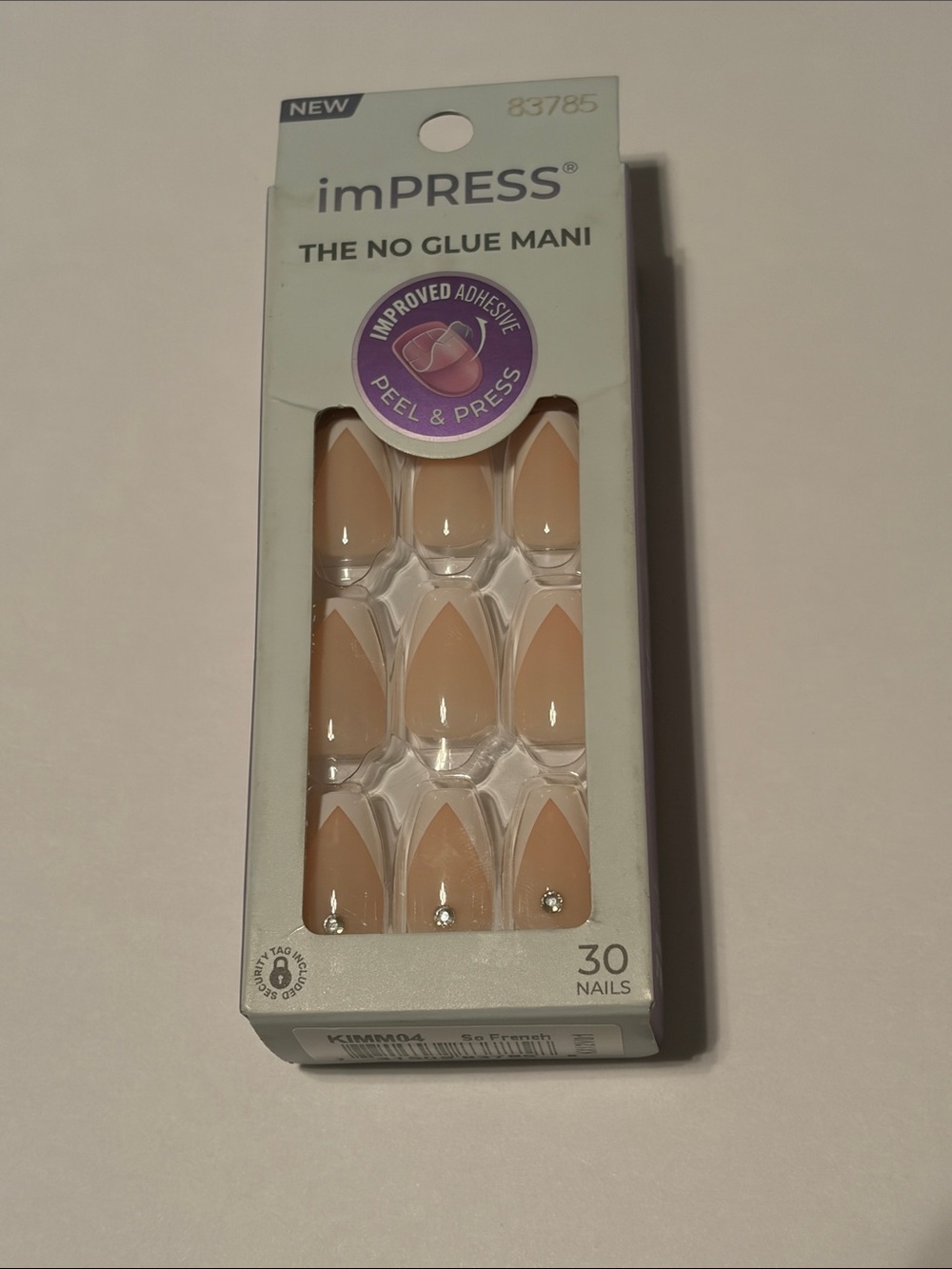 imPRESS Nude Almond Press-On Nails with Tiny Rhinestone Accents
